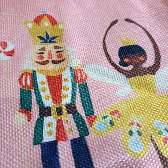 Nutcracker Christmas Pillow Cover Pink Decorative Case Accent Xmas Holiday Decor - Picture 7 of 16